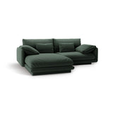 Torino Ecksofa, Linke Seite, aus Strukturierter Stoff (Win75) in Moss Green, 220x170 cm – Bild 5