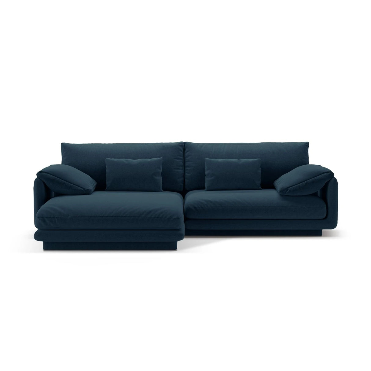 Torino Ecksofa, Linke Seite, aus Strukturierter Stoff (Win77) in Marineblau, 250x170 cm – Bild 1