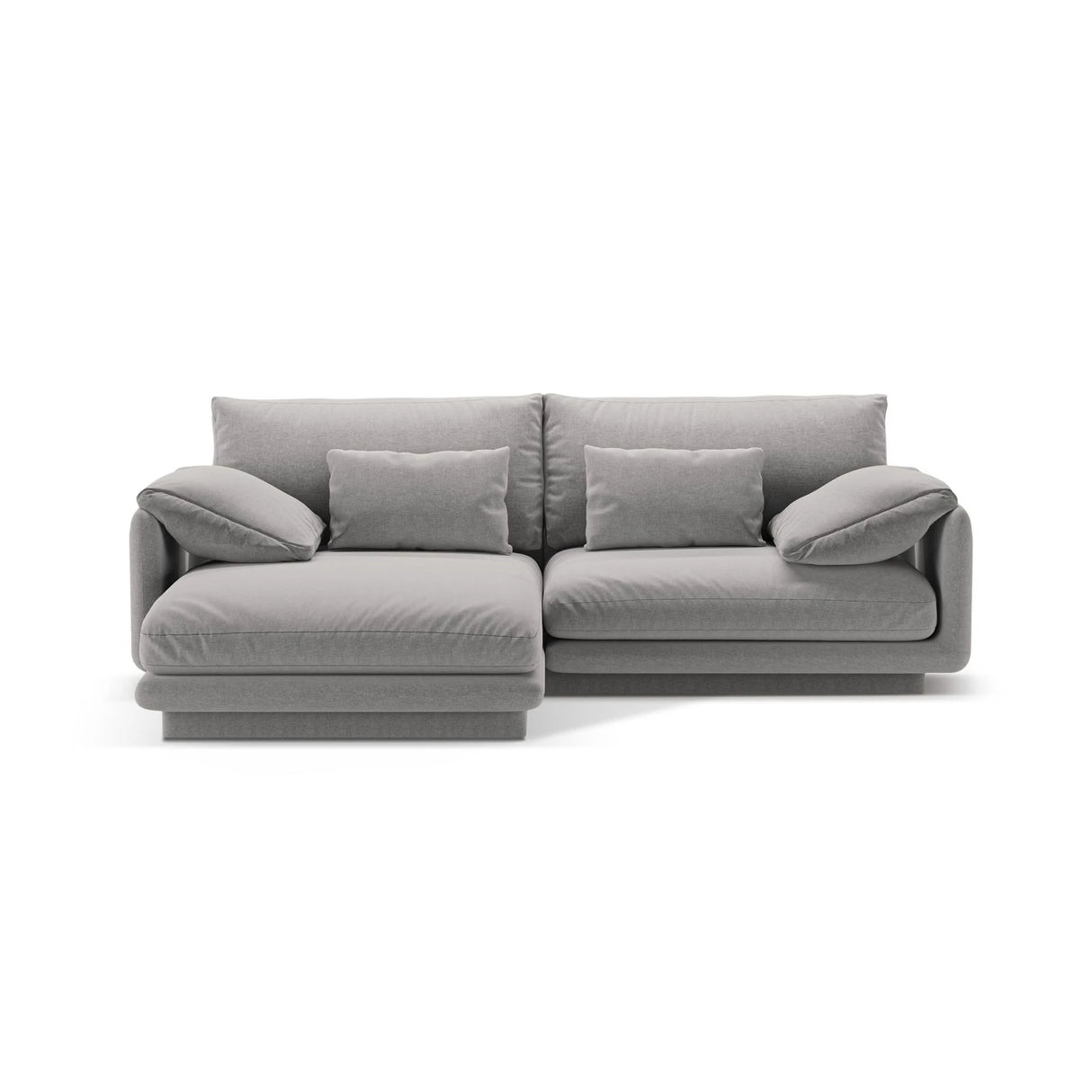 Torino Ecksofa, Linke Seite, aus Strukturierter Stoff (Win84) in Hellgrau, 220x170 cm – Bild 1