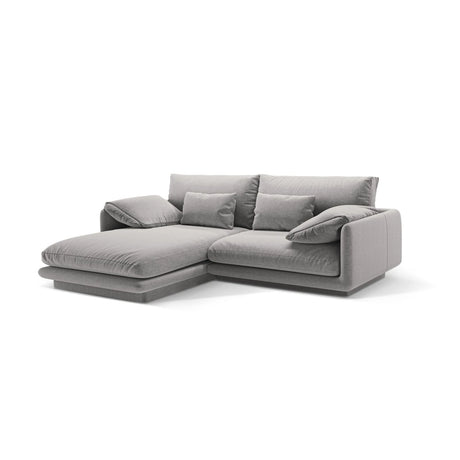 Torino Ecksofa, Linke Seite, aus Strukturierter Stoff (Win84) in Hellgrau, 220x170 cm – Bild 3