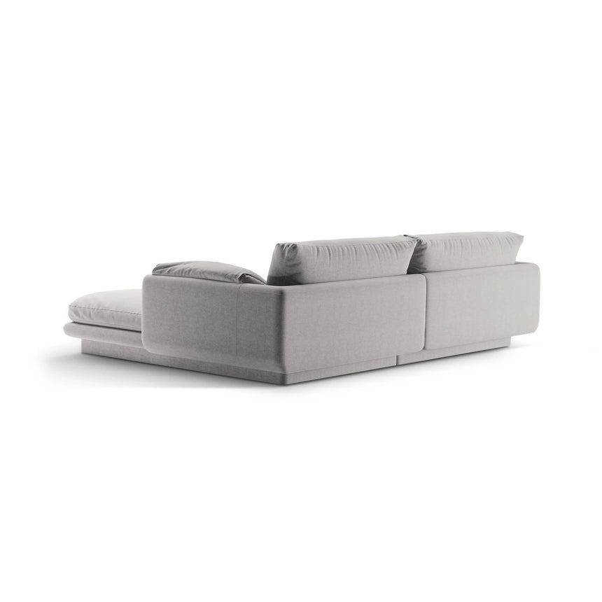 Torino Ecksofa, Linke Seite, aus Strukturierter Stoff (Win84) in Hellgrau, 220x170 cm – Bild 4