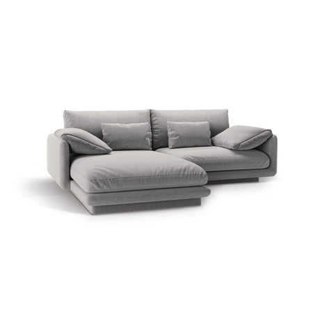 Torino Ecksofa, Linke Seite, aus Strukturierter Stoff (Win84) in Hellgrau, 220x170 cm – Bild 5