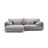 Torino Ecksofa, Linke Seite, aus Strukturierter Stoff (Win84) in Hellgrau, 250x170 cm – Bild 1