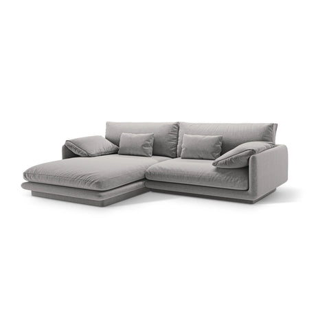 Torino Ecksofa, Linke Seite, aus Strukturierter Stoff (Win84) in Hellgrau, 250x170 cm – Bild 3