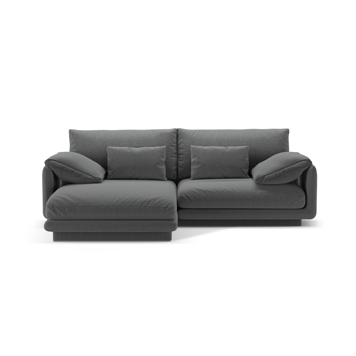 Torino Ecksofa, Linke Seite, aus Strukturierter Stoff (Win89) in Dunkelgrau, 220x170 cm – Bild 1