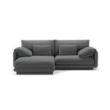 Torino Ecksofa, Linke Seite, aus Strukturierter Stoff (Win89) in Dunkelgrau, 220x170 cm – Bild 1
