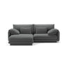 Torino Ecksofa, Linke Seite, aus Strukturierter Stoff (Win89) in Dunkelgrau, 220x170 cm – Bild 1