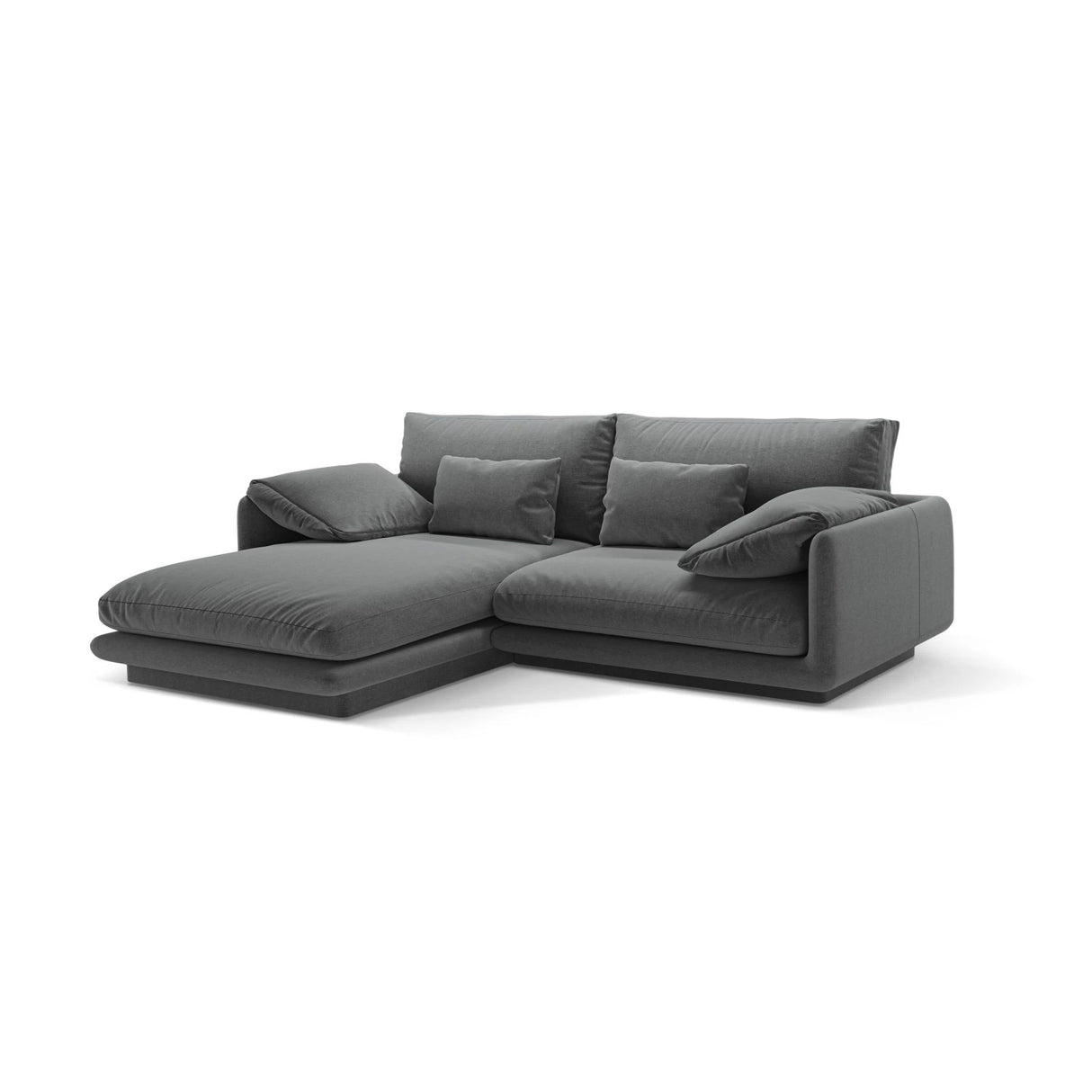 Torino Ecksofa, Linke Seite, aus Strukturierter Stoff (Win89) in Dunkelgrau, 220x170 cm – Bild 3