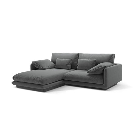 Torino Ecksofa, Linke Seite, aus Strukturierter Stoff (Win89) in Dunkelgrau, 220x170 cm – Bild 3