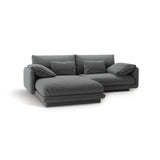Torino Ecksofa, Linke Seite, aus Strukturierter Stoff (Win89) in Dunkelgrau, 220x170 cm – Bild 5