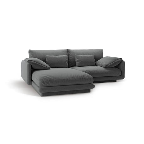 Torino Ecksofa, Linke Seite, aus Strukturierter Stoff (Win89) in Dunkelgrau, 220x170 cm – Bild 5