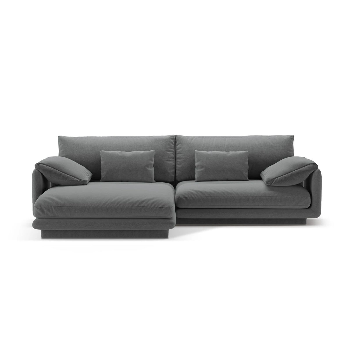 Torino Ecksofa, Linke Seite, aus Strukturierter Stoff (Win89) in Dunkelgrau, 250x170 cm – Bild 1