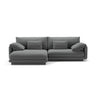 Torino Ecksofa, Linke Seite, aus Strukturierter Stoff (Win89) in Dunkelgrau, 250x170 cm – Bild 1