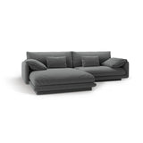 Torino Ecksofa, Linke Seite, aus Strukturierter Stoff (Win89) in Dunkelgrau, 250x170 cm – Bild 5