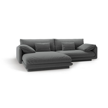 Torino Ecksofa, Linke Seite, aus Strukturierter Stoff (Win89) in Dunkelgrau, 250x170 cm – Bild 5