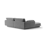Torino Ecksofa, Rechte Seite, aus Samt (CasAsh) in Hellgrau, 220x170 cm – Bild 4