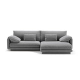 Torino Ecksofa, Rechte Seite, aus Samt (CasAsh) in Hellgrau, 250x170 cm – Bild 1