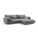 Torino Ecksofa, Rechte Seite, aus Samt (CasAsh) in Hellgrau, 250x170 cm – Bild 3