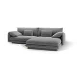 Torino Ecksofa, Rechte Seite, aus Samt (CasAsh) in Hellgrau, 250x170 cm – Bild 5