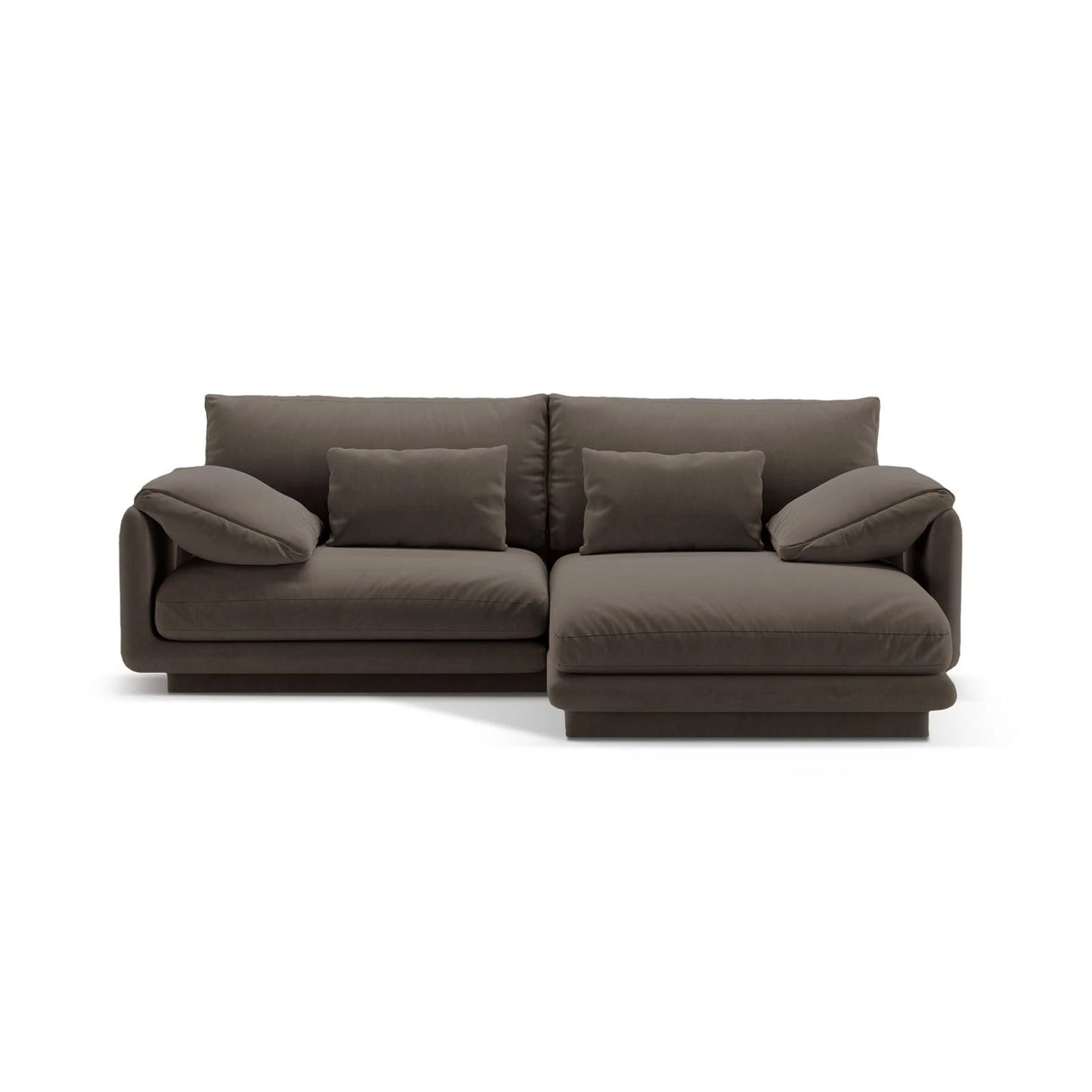 Torino Ecksofa, Rechte Seite, aus Samt (CasEbo) in Ebony, 220x170 cm – Bild 1