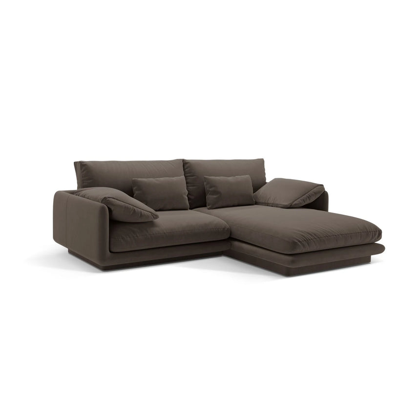 Torino Ecksofa, Rechte Seite, aus Samt (CasEbo) in Ebony, 220x170 cm – Bild 3