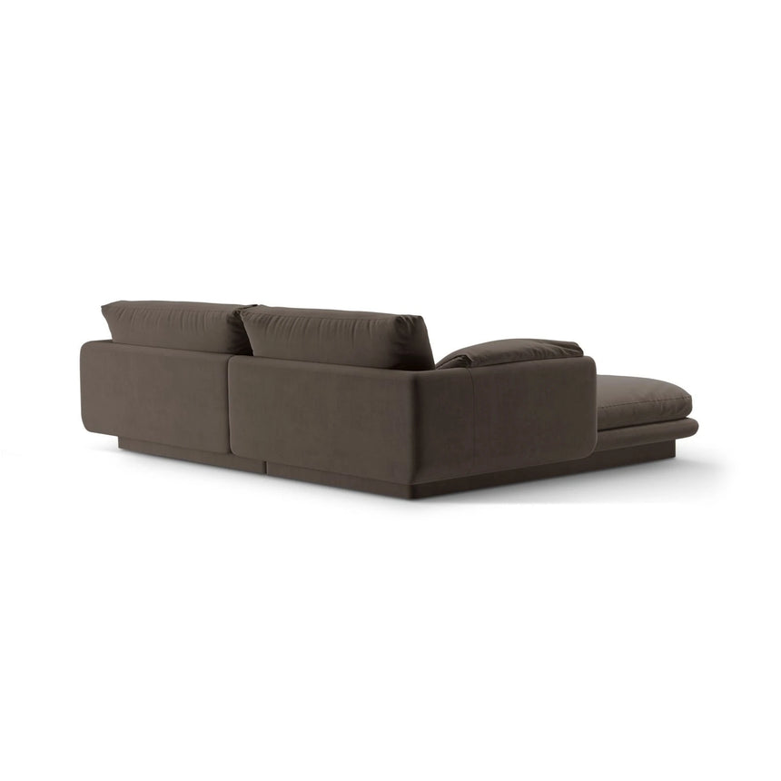 Torino Ecksofa, Rechte Seite, aus Samt (CasEbo) in Ebony, 220x170 cm – Bild 4