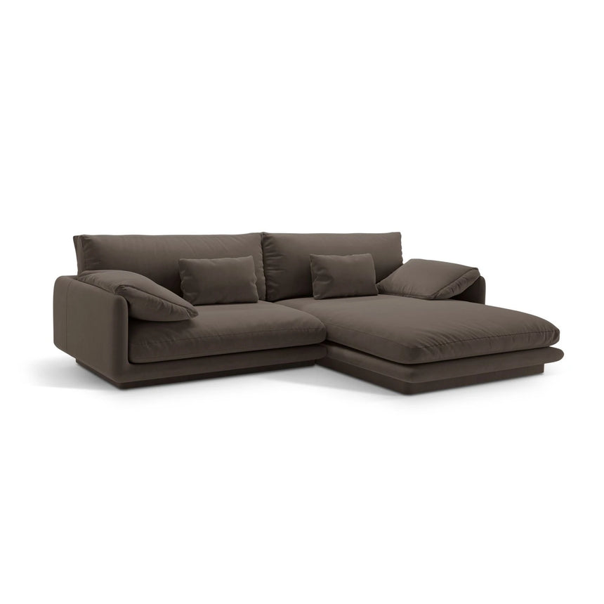 Torino Ecksofa, Rechte Seite, aus Samt (CasEbo) in Ebony, 250x170 cm – Bild 3