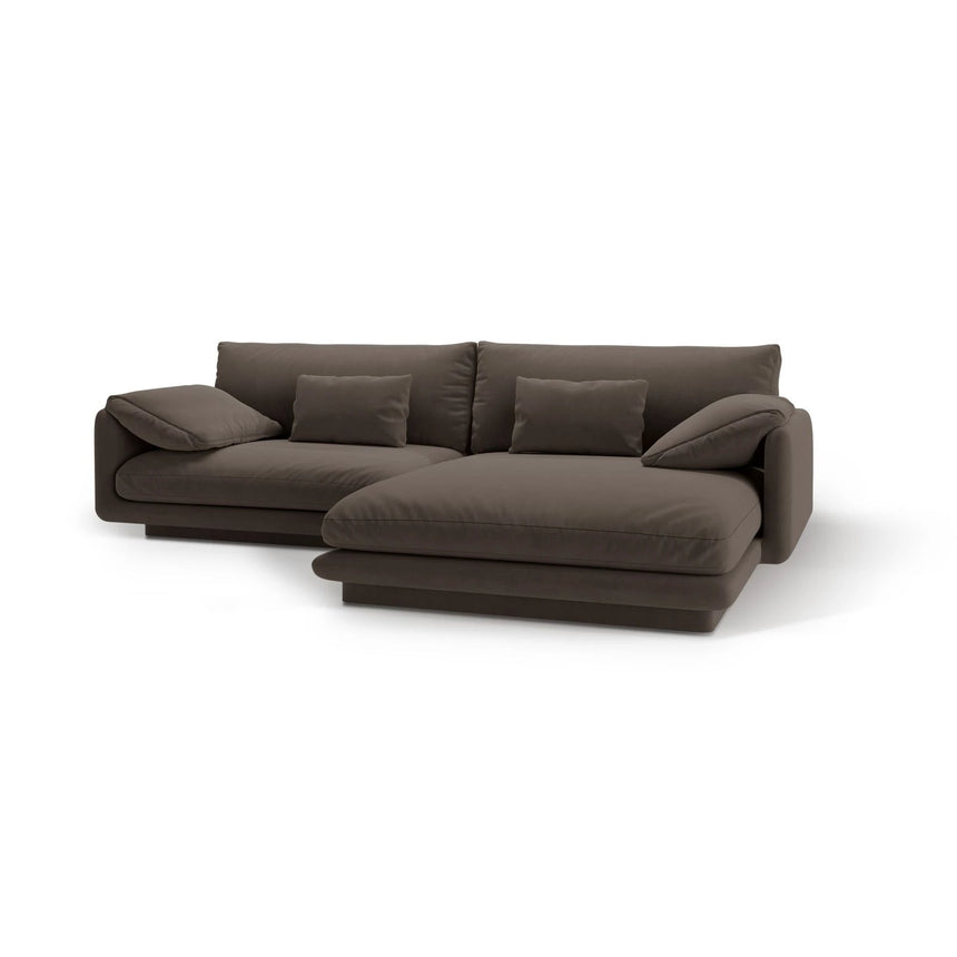 Torino Ecksofa, Rechte Seite, aus Samt (CasEbo) in Ebony, 250x170 cm – Bild 5