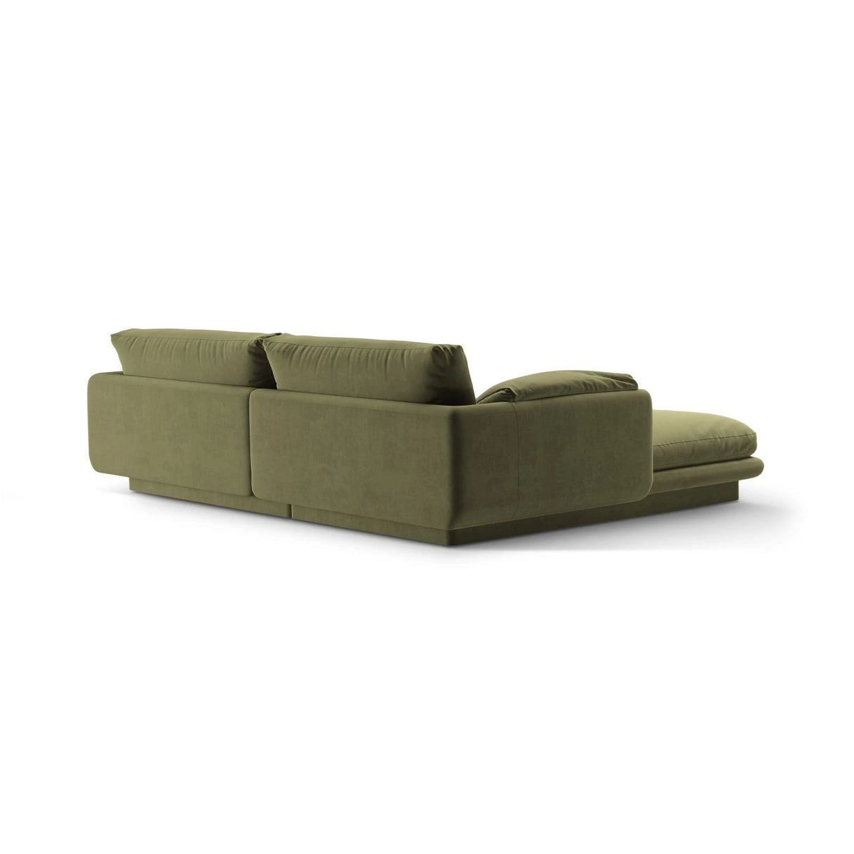 Torino Ecksofa, Rechte Seite, aus Samt (CasFor) in Light Green, 220x170 cm – Bild 4