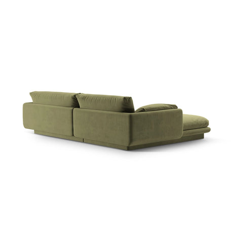 Torino Ecksofa, Rechte Seite, aus Samt (CasFor) in Light Green, 250x170 cm – Bild 4