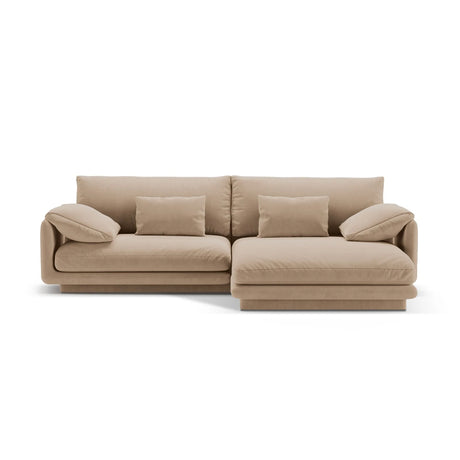 Torino Ecksofa, Rechte Seite, aus Samt (CasLio) in Sand, 250x170 cm – Bild 1