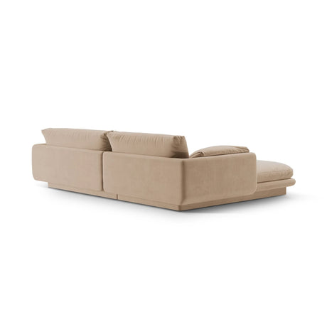 Torino Ecksofa, Rechte Seite, aus Samt (CasLio) in Sand, 250x170 cm – Bild 4