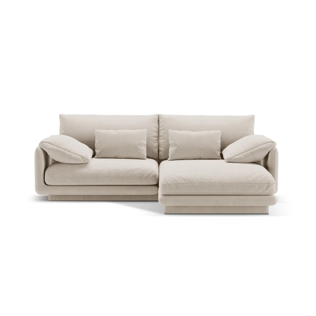 Torino Ecksofa, Rechte Seite, aus Samt oder Strukturstoff, 220x170 cm – Bild 1