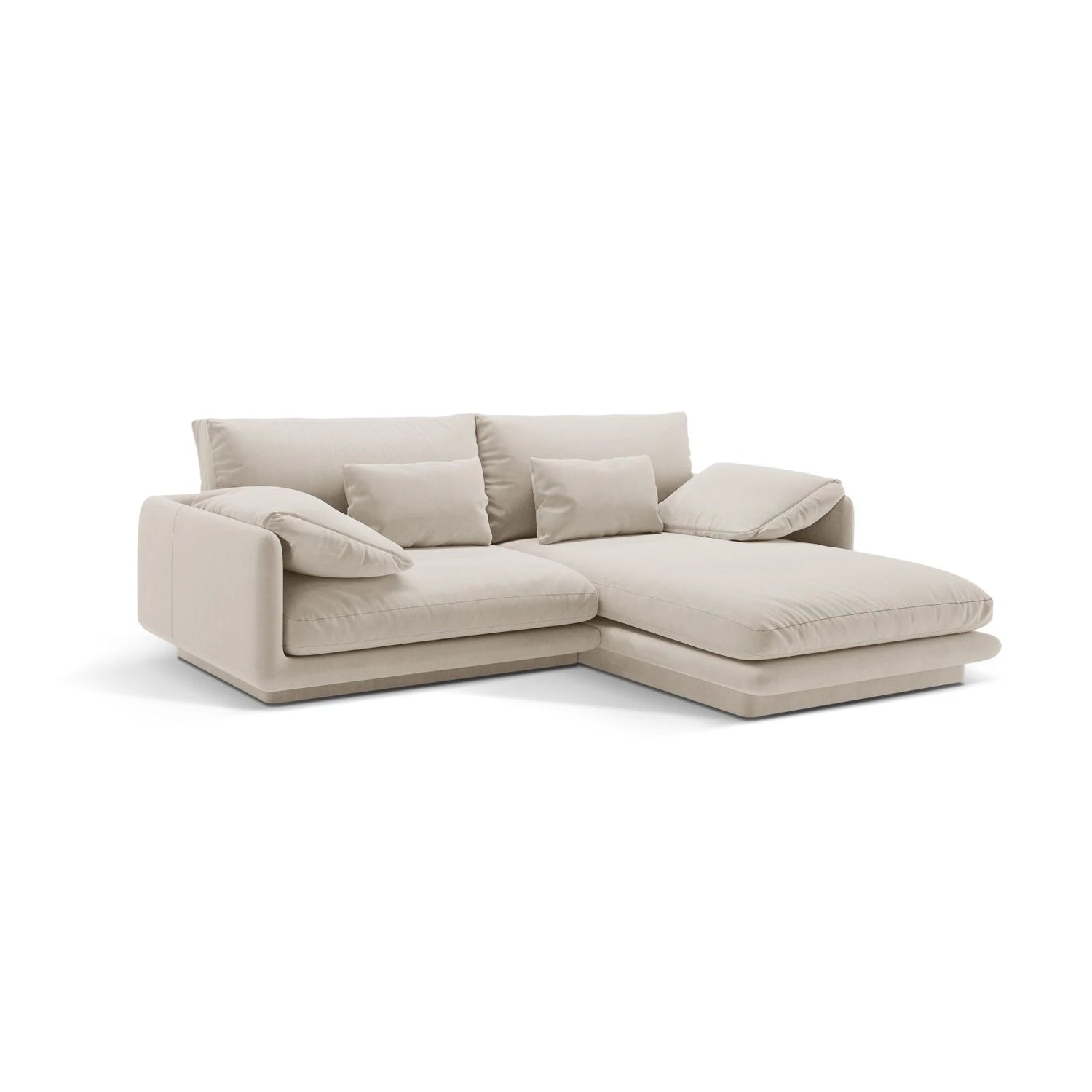 Torino Ecksofa, Rechte Seite, aus Samt oder Strukturstoff, 220x170 cm – Bild 3