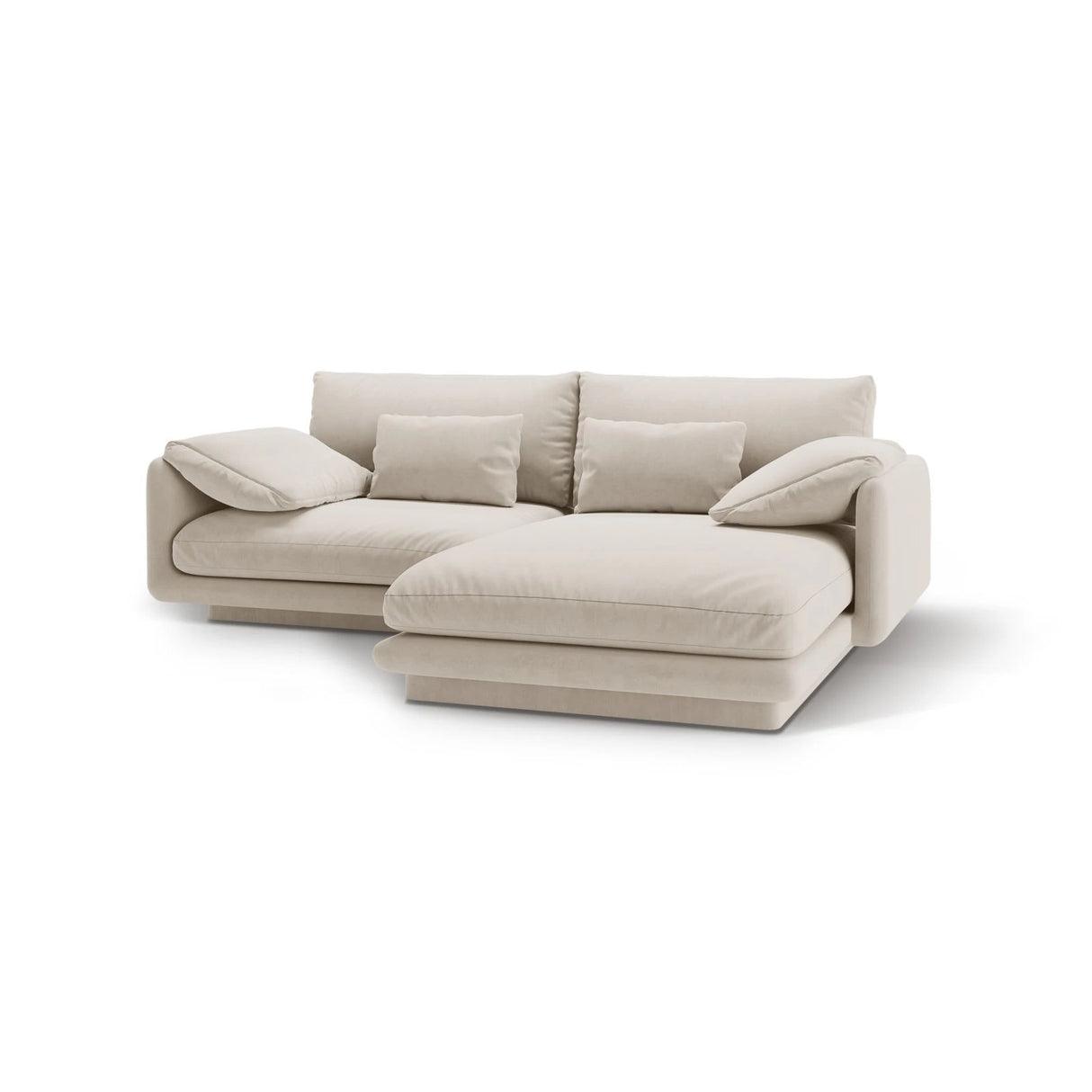 Torino Ecksofa, Rechte Seite, aus Samt oder Strukturstoff, 220x170 cm – Bild 5