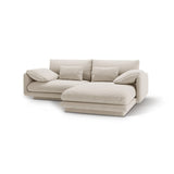 Torino Ecksofa, Rechte Seite, aus Samt oder Strukturstoff, 220x170 cm – Bild 5