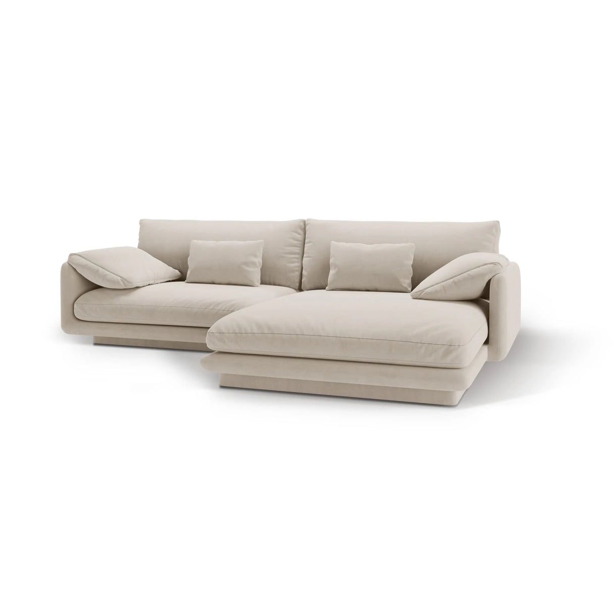 Torino Ecksofa, Rechte Seite, aus Samt oder Strukturstoff, 250x170 cm – Bild 5