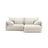 Torino Ecksofa, Rechte Seite, aus Strukturierter Stoff (Win02) in Elfenbein, 220x170 cm – Bild 1