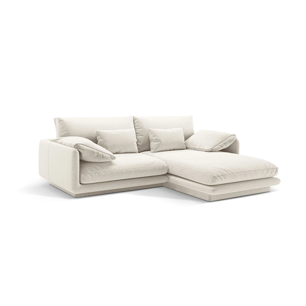 Torino Ecksofa, Rechte Seite, aus Strukturierter Stoff (Win02) in Elfenbein, 220x170 cm – Bild 3