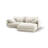 Torino Ecksofa, Rechte Seite, aus Strukturierter Stoff (Win02) in Elfenbein, 220x170 cm – Bild 5