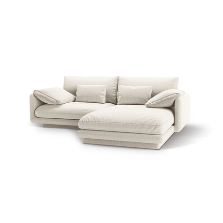 Torino Ecksofa, Rechte Seite, aus Strukturierter Stoff (Win02) in Elfenbein, 220x170 cm – Bild 5