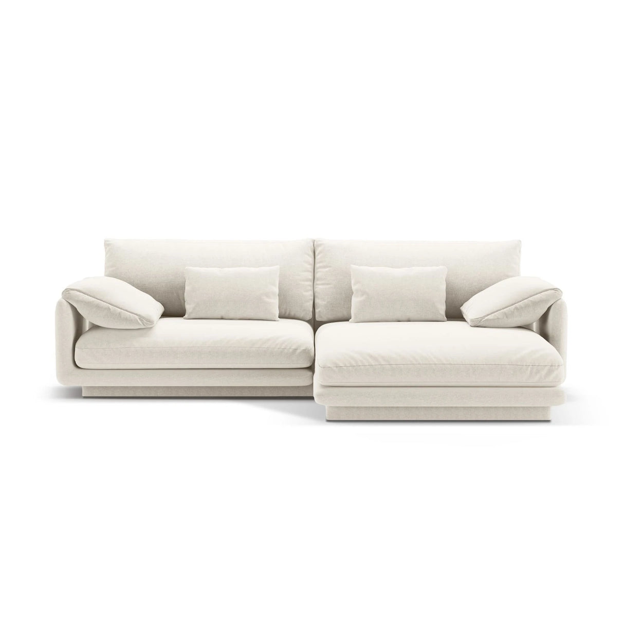 Torino Ecksofa, Rechte Seite, aus Strukturierter Stoff (Win02) in Elfenbein, 250x170 cm – Bild 1