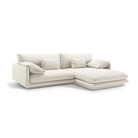 Torino Ecksofa, Rechte Seite, aus Strukturierter Stoff (Win02) in Elfenbein, 250x170 cm – Bild 3