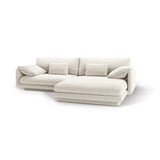 Torino Ecksofa, Rechte Seite, aus Strukturierter Stoff (Win02) in Elfenbein, 250x170 cm – Bild 5