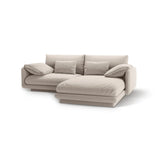 Torino Ecksofa, Rechte Seite, aus Strukturierter Stoff (Win05) in Leichtes Beige, 220x170 cm – Bild 5
