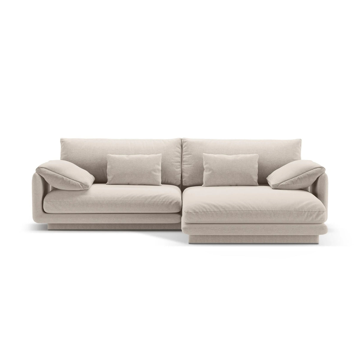 Torino Ecksofa, Rechte Seite, aus Strukturierter Stoff (Win05) in Leichtes Beige, 250x170 cm – Bild 1