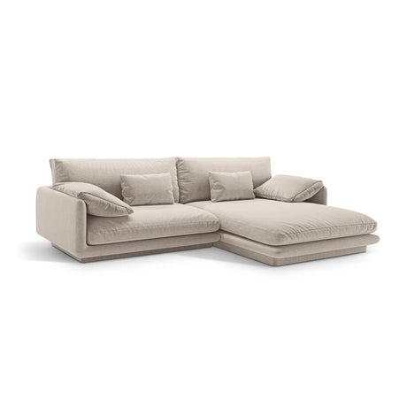 Torino Ecksofa, Rechte Seite, aus Strukturierter Stoff (Win05) in Leichtes Beige, 250x170 cm – Bild 3