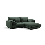 Torino Ecksofa, Rechte Seite, aus Strukturierter Stoff (Win75) in Moss Green, 220x170 cm – Bild 3