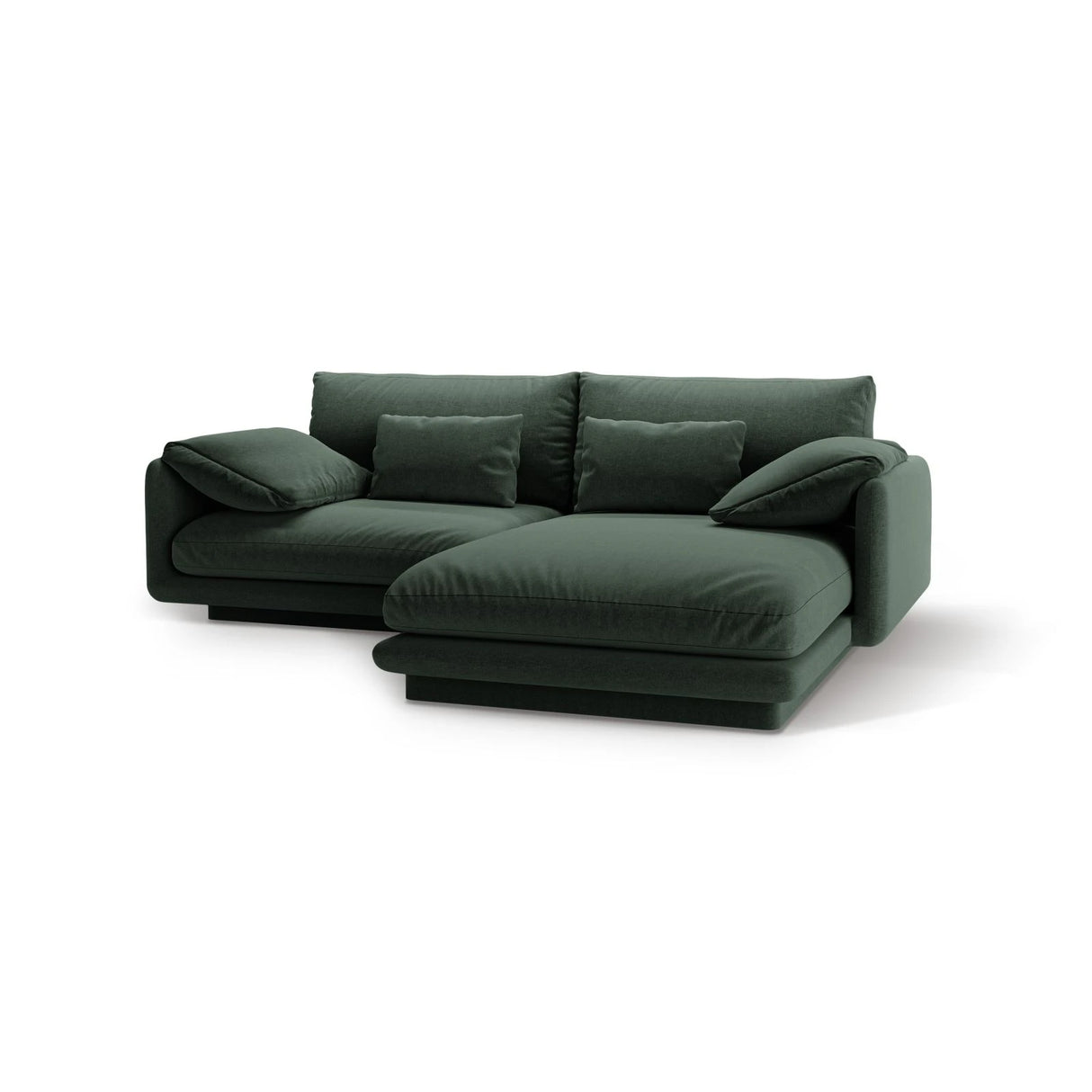 Torino Ecksofa, Rechte Seite, aus Strukturierter Stoff (Win75) in Moss Green, 220x170 cm – Bild 5
