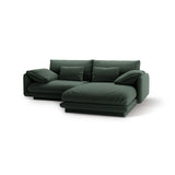 Torino Ecksofa, Rechte Seite, aus Strukturierter Stoff (Win75) in Moss Green, 220x170 cm – Bild 5